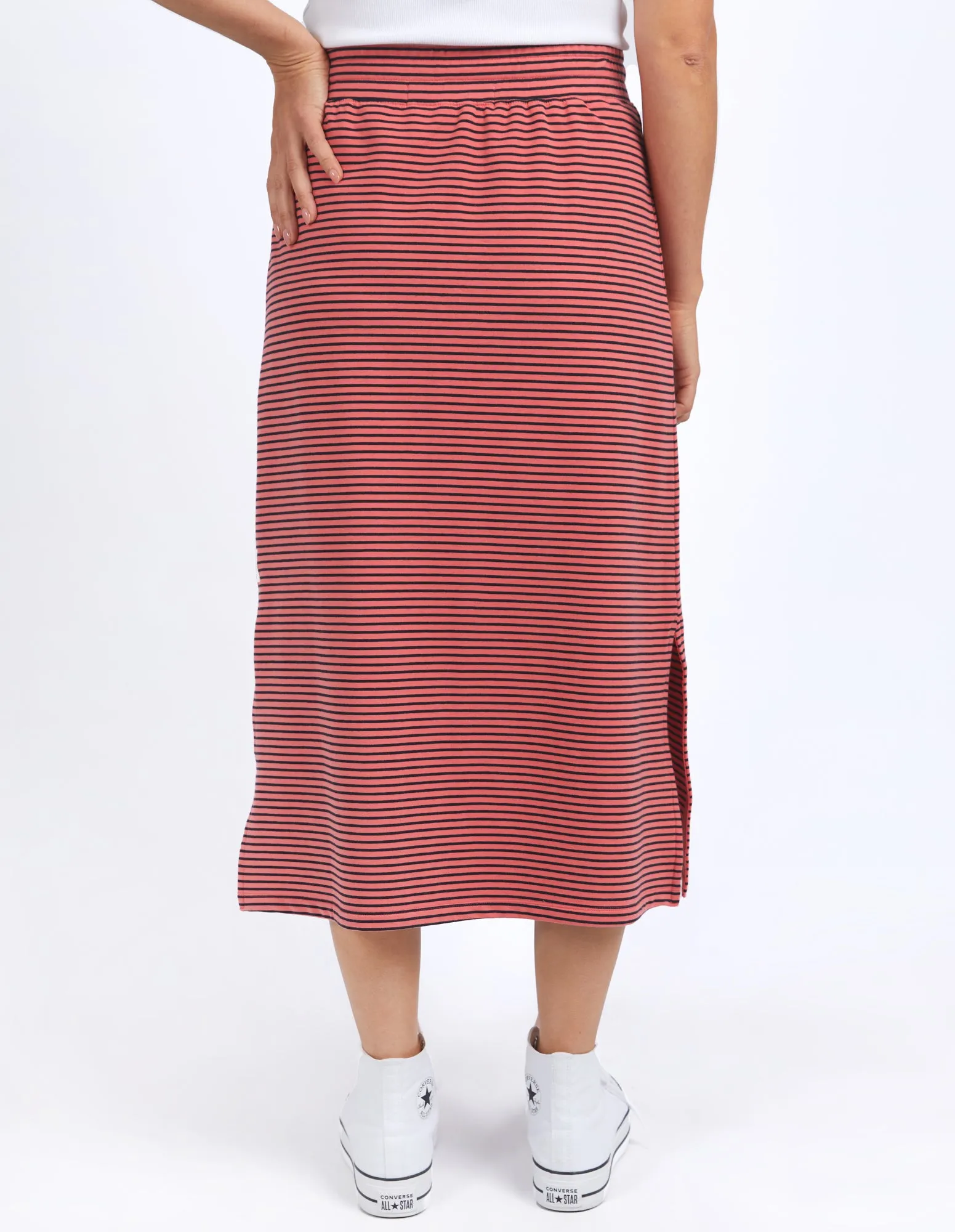 Travel Skirt Watermelon/Navy Stripe