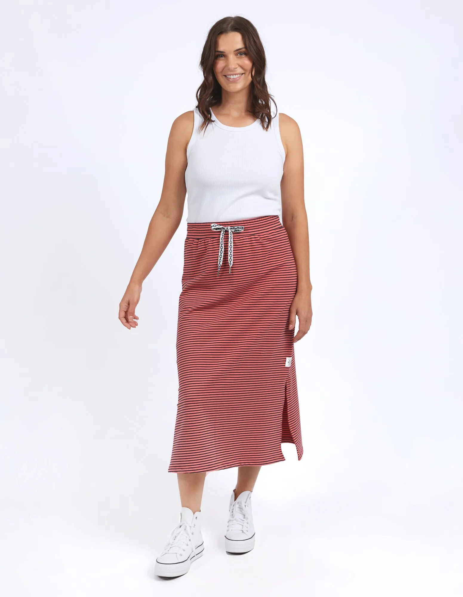 Travel Skirt Watermelon/Navy Stripe