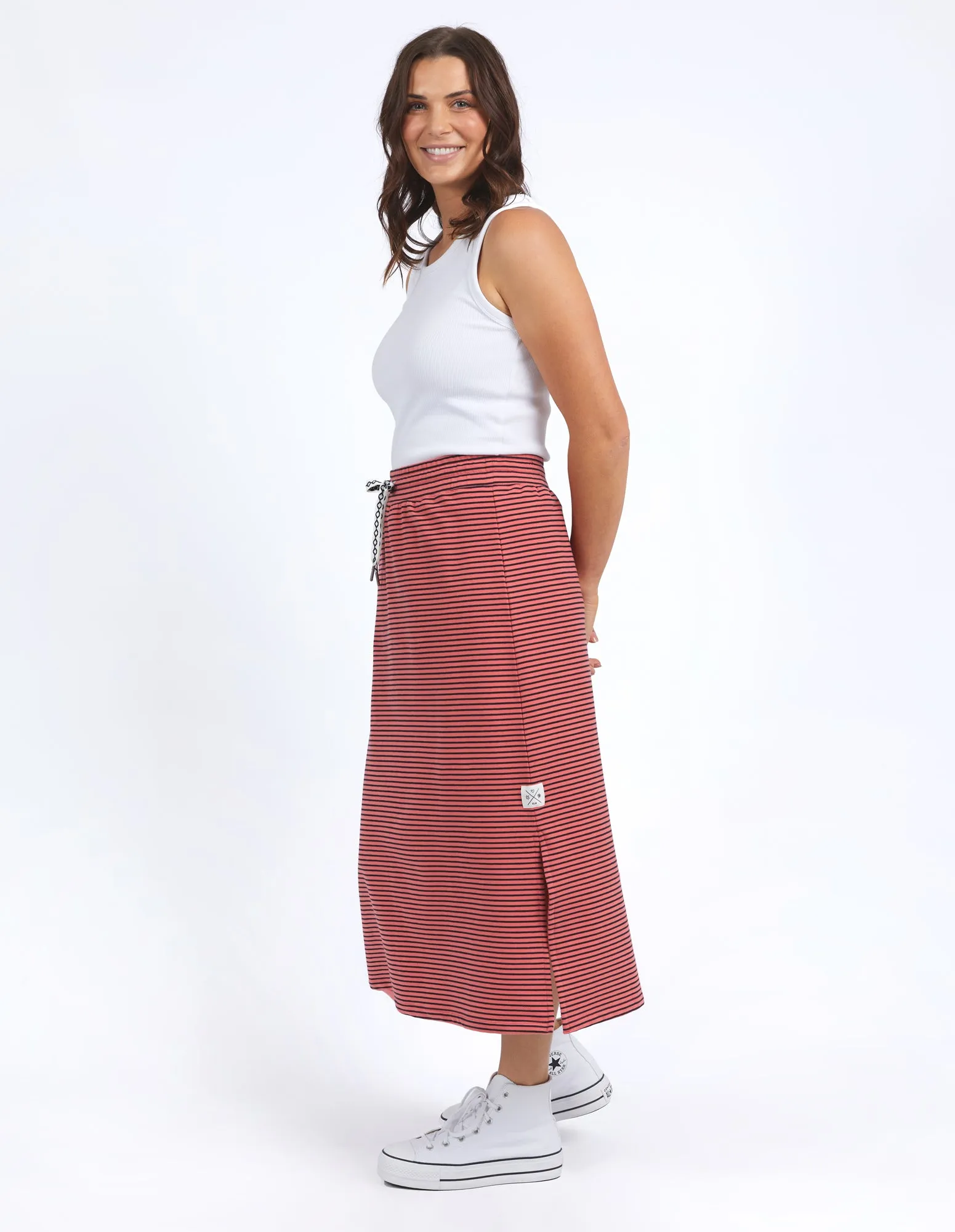 Travel Skirt Watermelon/Navy Stripe