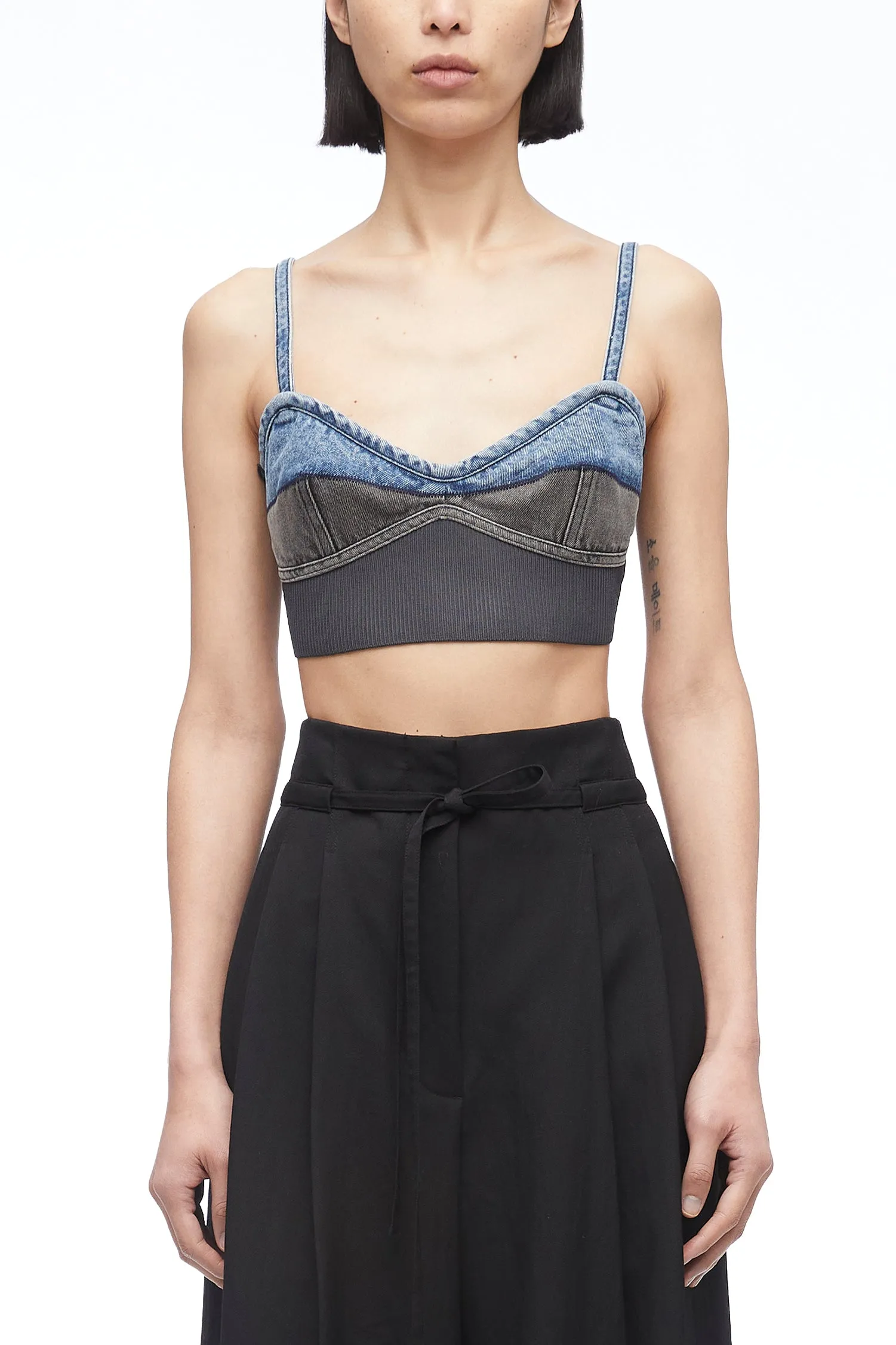 Two-Toned Denim Bra Top