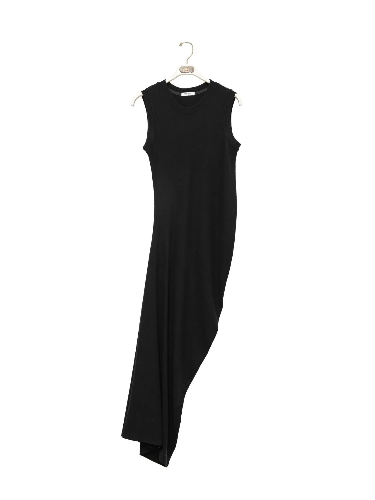 UNBALANCED DRAPE SLEEVELESS MAXI DRESS