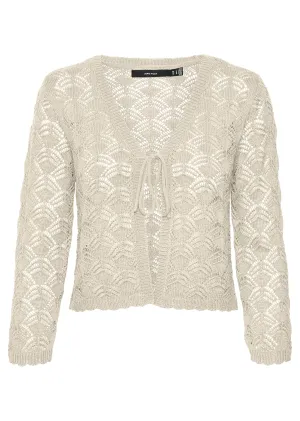 Verena Crochet Tie Cardigan in Cream
