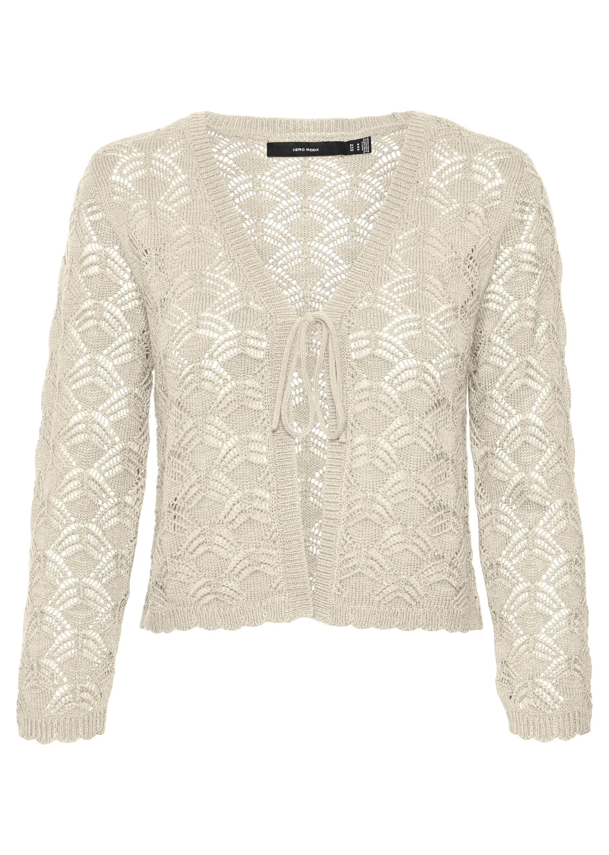 Verena Crochet Tie Cardigan in Cream