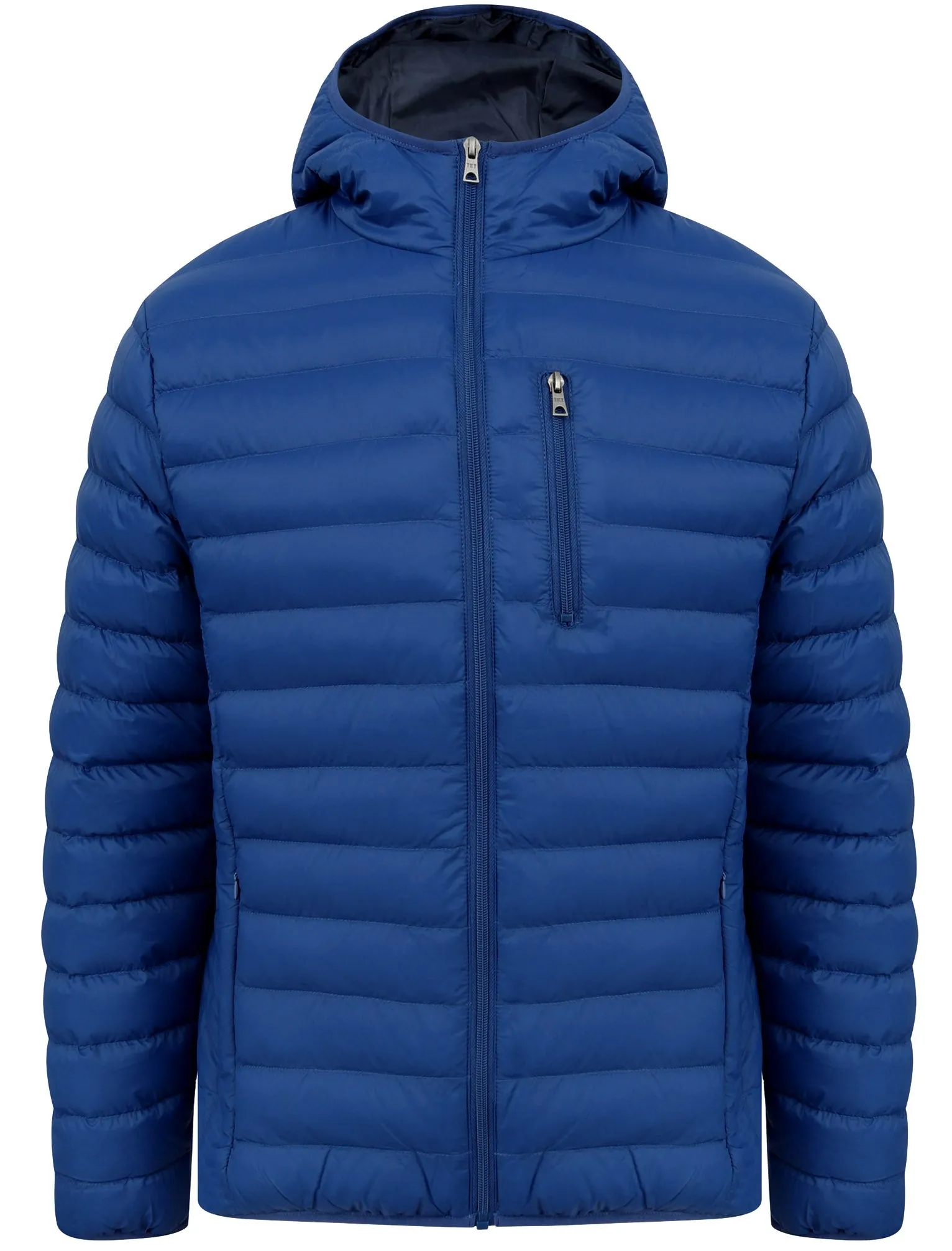 Vizzini Quilted Puffer Jacket with Hood in Sodalite Blue - Tokyo Laundry