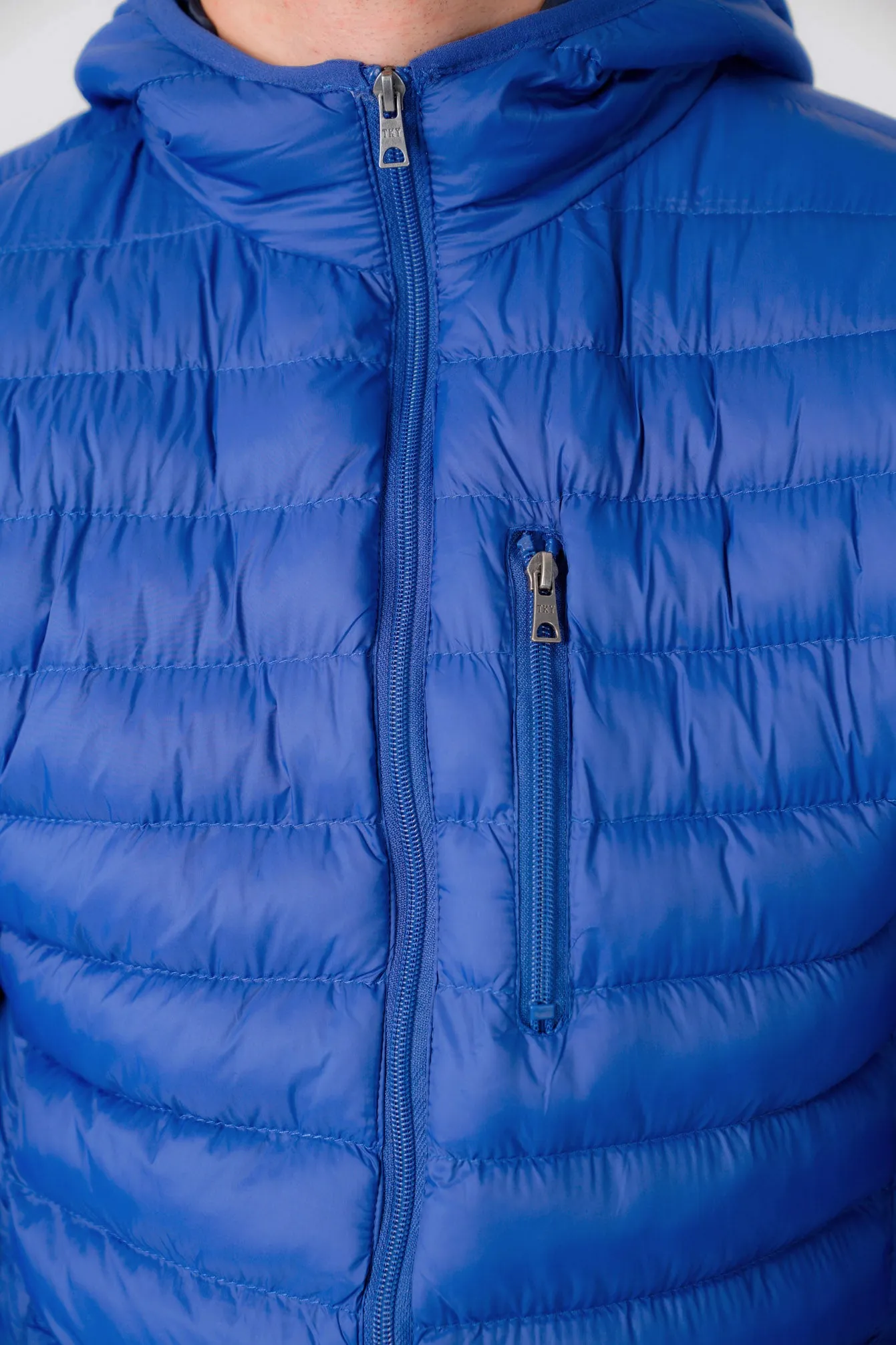 Vizzini Quilted Puffer Jacket with Hood in Sodalite Blue - Tokyo Laundry