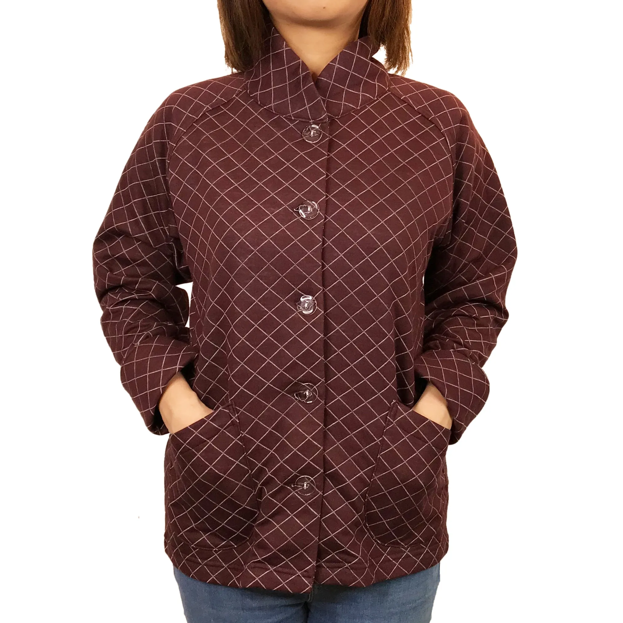 Waffle Quilted Sung Jacket, Red