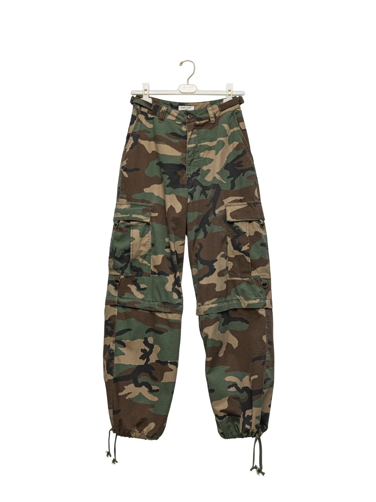 WASHED CAMOUFLAGE CARGO TROUSERS