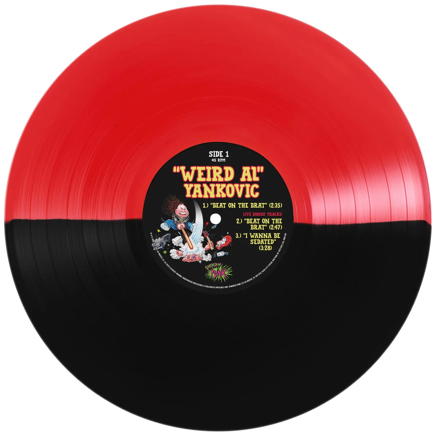 Weird Al / Osaka Popstar “Beat on the Brat” 12-inch HALF RED/HALF BLACK vinyl