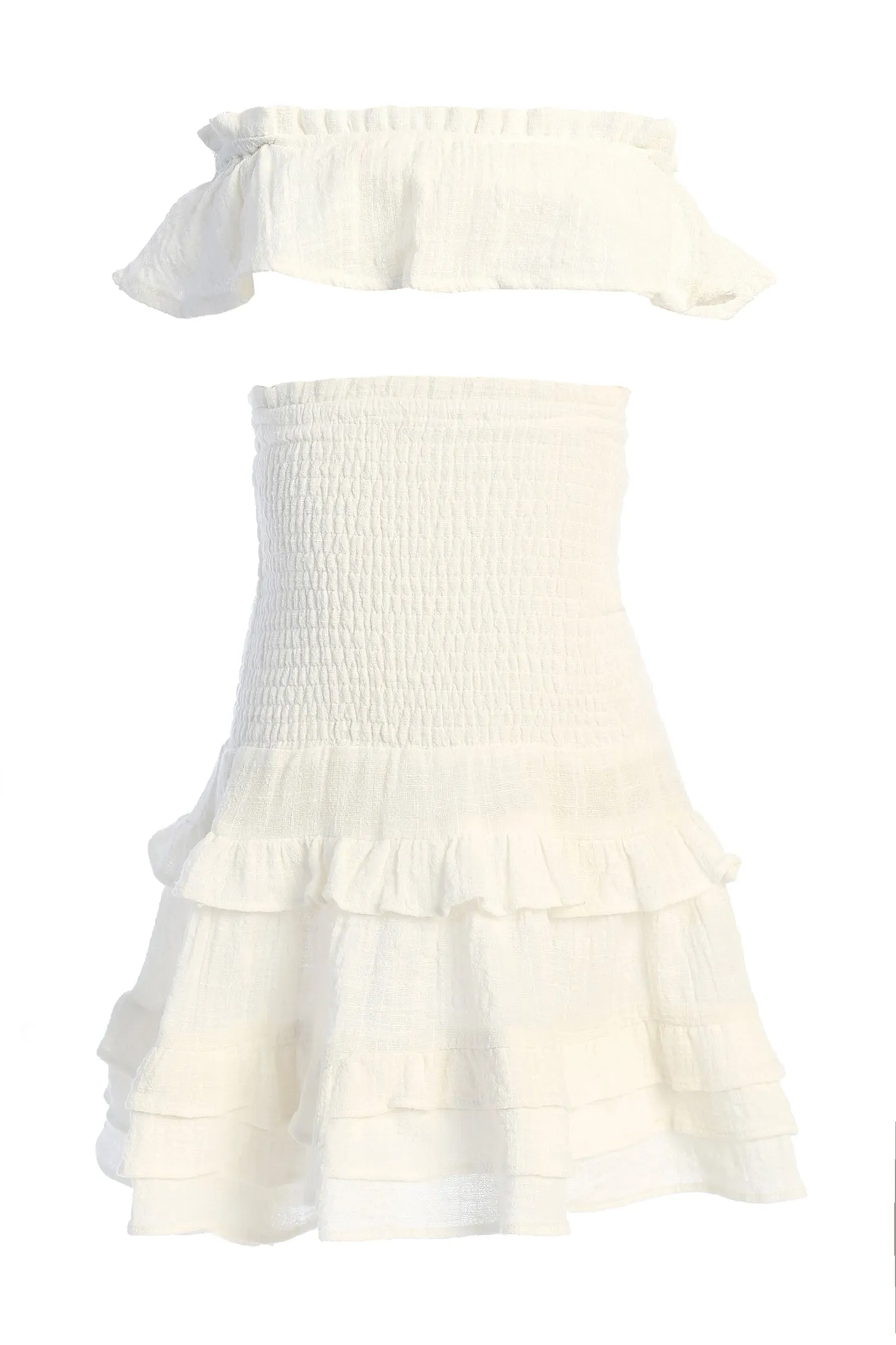 White Emily Ruffled Skirt Set