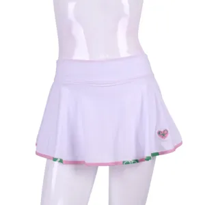 White Love "O" Skirt with Pink   Green Trim