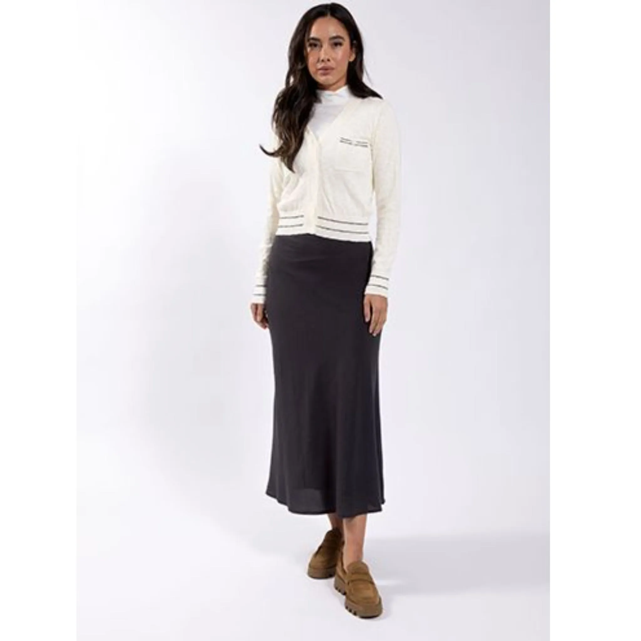 Woven A-Line Skirt Black